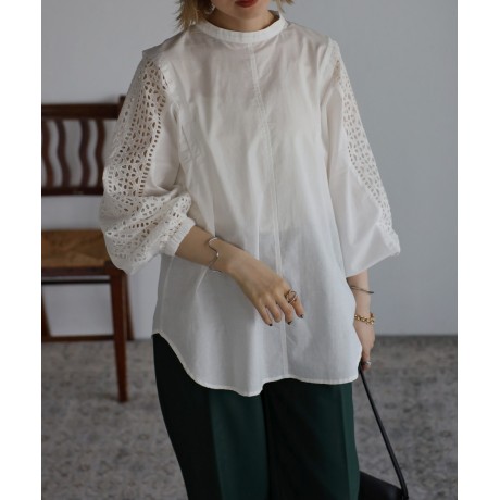 ショルダータックレースブラウス...