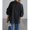 ショルダータックレースブラウス