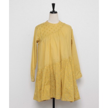 ドット刺繍切替チュニックブラウス...