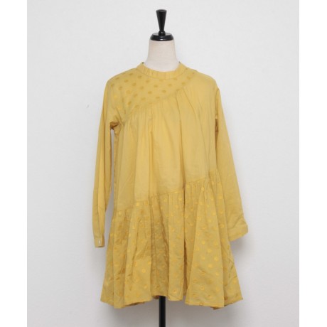 ドット刺繍切替チュニックブラウス...