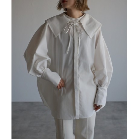 ドルマンスリーブ付け衿ブラウス...