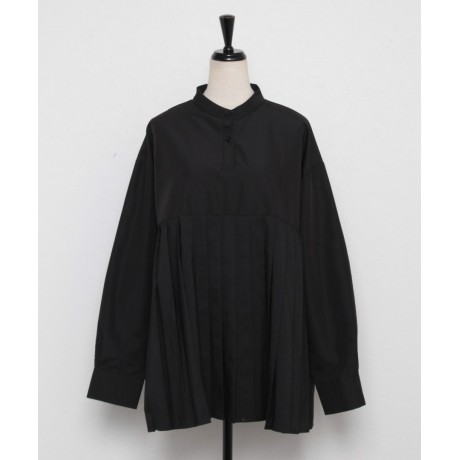 スタンドカラープリーツ切替シャツ...