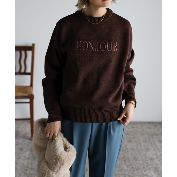 BONJOURクルーネックニット