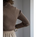 【一部予約】ハイネックワイドリブニット