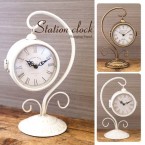 【両面置時計】ステーションクロック［ハン...