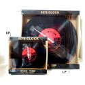 ガラス製のレコード壁掛け時計【80’sクロック　LPレコード】