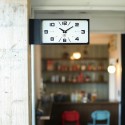 【DULTON ダルトン】DOUBLE FACE CLOCK RECTANGLE BLACK 両面掛け時計